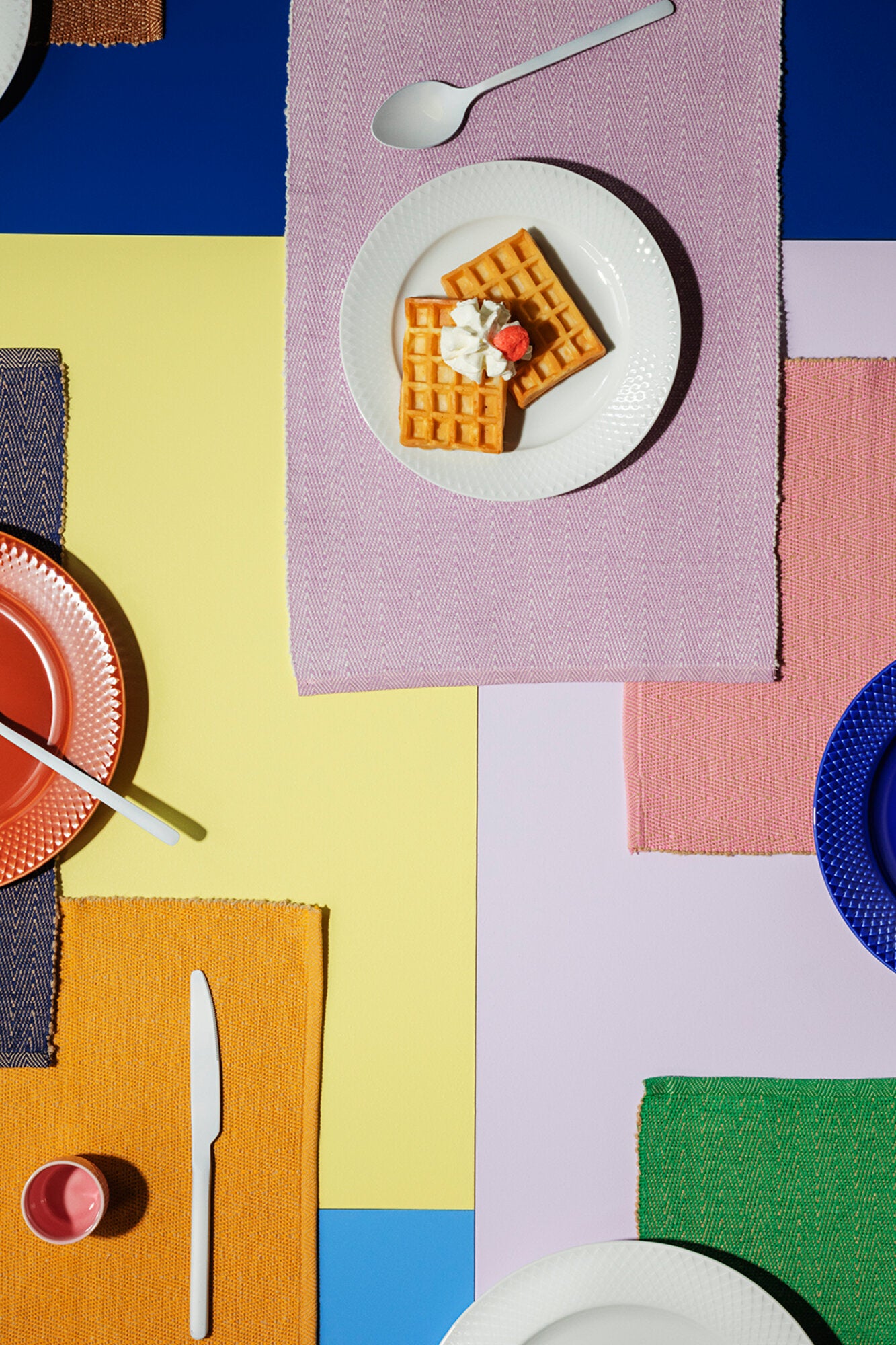 Herringbone dækkeserviet - grøn